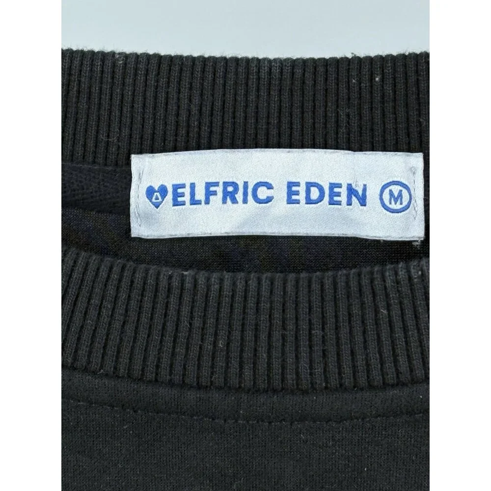 Aelfric Eden Oversized Lettered 74 Sweatshirt Men’s M Black Crewneck Pullover - Picture 5 of 13